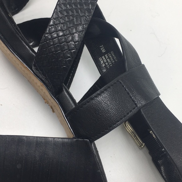 Isola Black Leather Strappy Slingback Heels, 7.5 - Picture 4 of 7